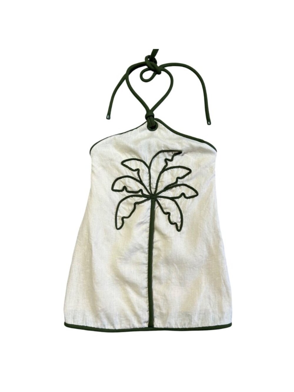 Farm Rio Womens Sz Small Coconut Embroidered Halter Neck Mini Dress Sleeveless - Picture 10 of 12